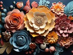 Grafika, Kwiaty, Kolorowe, Liście, Bukiet, 2D
