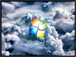 Logo, Windows, Chmury, Osiem