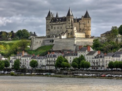 Maine et Loire, Rzeka, Loara, Zamek, Francja, Château de Saumur