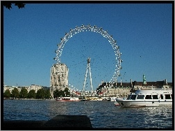 Londyn, Statek, Tamiza, Rzeka, London Eye
