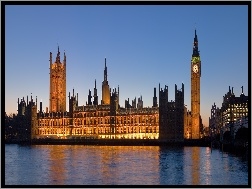 Londyn, Big Ben, Westminster, Pałac, Tamiza