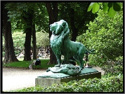 Lwa, Zamkowy, Park, Luksemburg, Pomnik