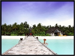 Malediwy, Ocean, Dom, Molo, Angsana Velavaru