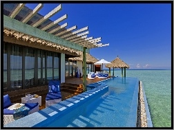 Malediwy, Basen, Hotel, Morze