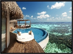 Malediwy, Basen, Hotel, Morze