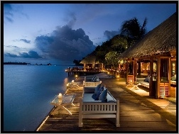 Malediwy, Ocean, Hoteliki, Molo