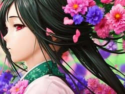 Dziewczyna, Kwiaty, Anime, Manga