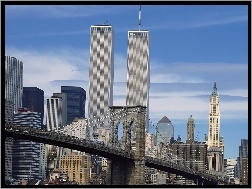 Manhattan, Bliźniacze Wieże, Most, Nowy Jork