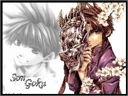 maska, son goku, Saiyuki, kwiaty