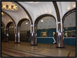 Metro, Moskwa, Rosja, Stacja Majakowskaja