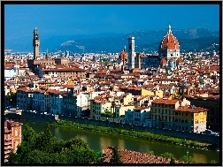Miasta, Włochy, Florencja, Panorama