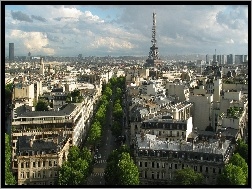 Miasta, Wieża Eiffla, Paryż, Panorama