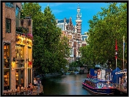Miasto, Rzeka, Amsterdam, Statek