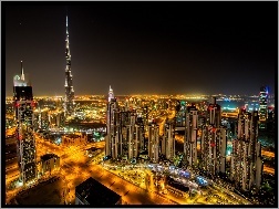 Miasto, Nocna, Dubaj, Panorama