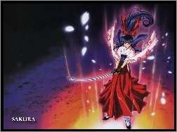 miecz, Sakura Wars, czerwona spódnica