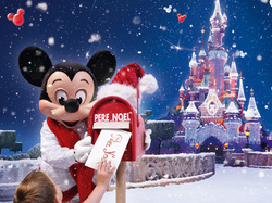 Myszka Miki, Zamek, Śnieg, List, Disneyland, Mikołaj
