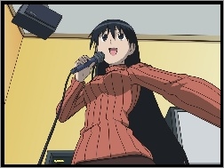 mikrofon, dziewczyna, Azumanga Daioh, głośnik
