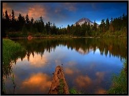 Mirror, Yosemite, Kalifornia, Las, Jezioro, Odbicie