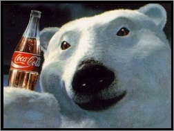 Miś, Coca-Coli, Butelka, Biały
