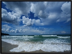 Chmury, Morze, Fale