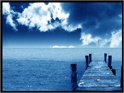 Chmury, Morze, Molo