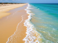 Plaża, Morze, Fale, Grafika AI