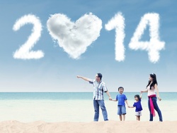 Morze, Rok, 2014, Plaża, Rodzina, Nowy