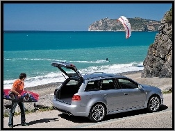 Morze, Audi RS, Plaża