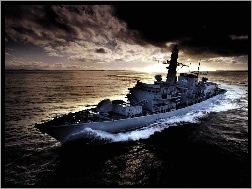 Morze, Wojenny, Statek, Niszczyciel