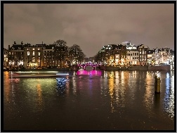 Most, Miasto, Amsterdam, Nocą
