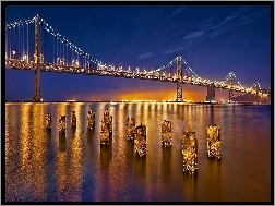 Golden Gate, Oświetlony, San Francisco, Most