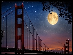 Księżyc, Most, Noc