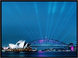 Most, Sydney, W, Opera, Oświetlony
