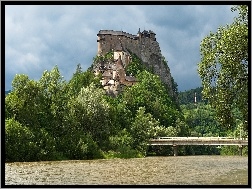 Zamek Orawski, Rzeka Orawa, Słowacja, Most