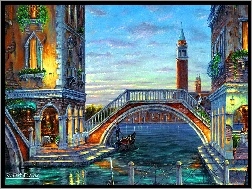 Most, Kanał, Ulice, Wenecja, Domy