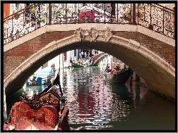 Most, Włochy, Wenecja, Gondola