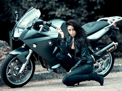 Kobieta, Motocykl, BMW