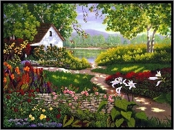 Murek, Ogród, Dom, Kwiaty