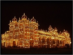 Światła, Pałac, Mysore, Indie
