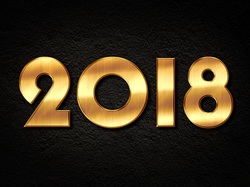 Napis, 2018, Nowy Rok, Złoty