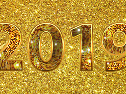 Napis, 2019, Nowy Rok, Złoty
