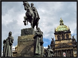 Muzeum Narodowe, Św. Wacław, Posąg, Praga, Zabytek
