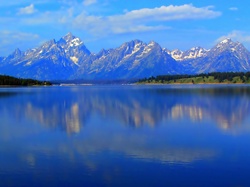 Jezioro Jackson Lake, Park Narodowy Grand Teton, Stan Wyoming, Stany Zjednoczone, Góry Teton Range