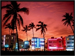 Neony, Miami, Floryda, Hotele
