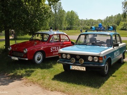 Milicja, Niebieski, Straż, Czerwona, Fiat 125p, Samochody, Syrenka