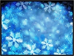 Śniegu, Tło, Niebieskie, Płatki