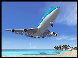 Niebo, 747, Boeing, Plaża