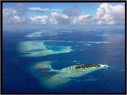 Niebo, Wyspa, Malediwy, Morze