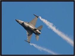 Niebo, F16, Myśliwiec, Smugi