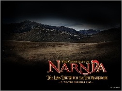 pustkowie, niebo, góry, The Chronicles Of Narnia, napis